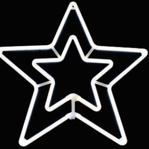 ESTRELA NEON BRANCA FIXA  55CM