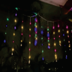 Cascata 300 micro LEDs Color fio arame 8f 5m uso externo
