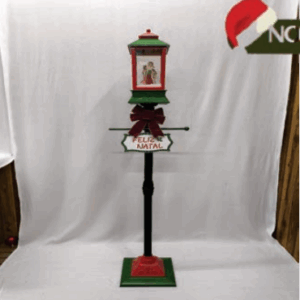 Poste Natalino vermelho e verde c/ papai noel