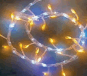 Festão fio de fada 200 leds cor de ouro função corrida