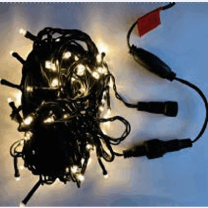 100 LEDs warm fio Ø2,2mm verde tom m/mf externo IP44