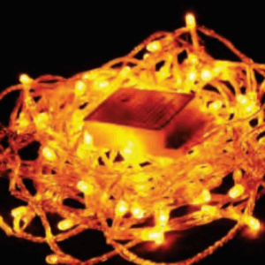 100 LEDs amarelos 8f fio transp 10m