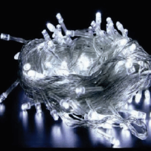 100 LEDs br 8f fio transp 10m