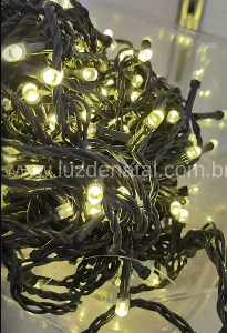 300 LEDs Warm Fixo fio verde tom m/mf