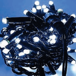 CORDÃO 300 LEDS BRANCO FIO VERDE FIXO TOM M/F
