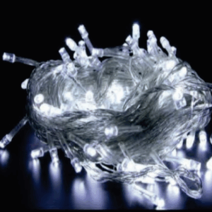 50 LEDs br fio transp. pisca