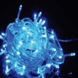50 LEDs AZ fio transp. pisca