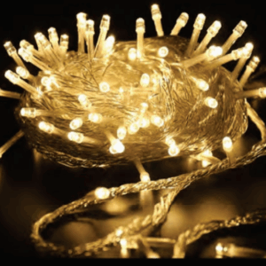 50 LEDs Warm fio transp. pisca