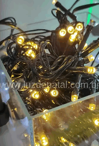Cordão 100 leds c/ 20 strobinhos branco - Uso Interno