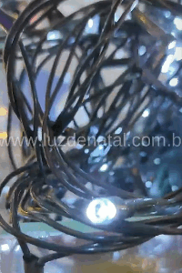 Cordão 100 leds c/ 20 strobinhos Warm - Uso Interno