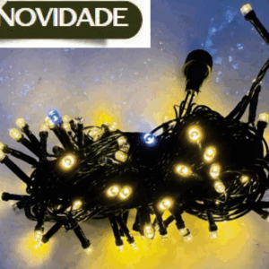 Cordão 100 leds Warm c/20 strobinhos br - Uso Interno