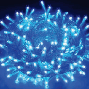 400 LEDs azuis 8f fio transp 30m