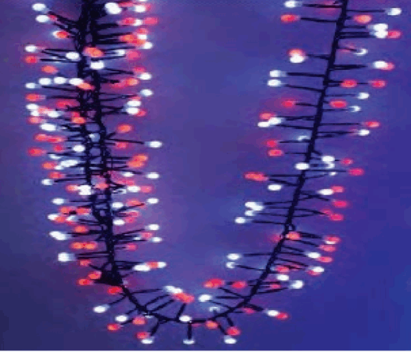 Festão 400 Leds bolinha br e vermelho pisca