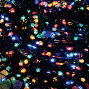 400 Leds color fio verde 8f c/memoria 40m