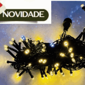 Cordão 100 leds WARM c/20 strob BR fio verde 31V IP44