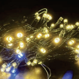 300 leds Warm fixos C/strob.br fio verde 31V IP44 30m