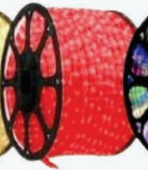 Mangueira LED mermelho 24 LEDs por metro Ø10,5 mm rolo c/100mts