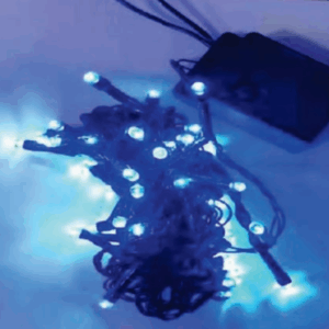 50 LEDs azuis 8f fio verde 5M