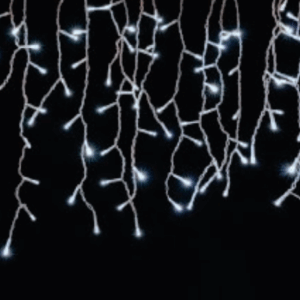 Cascata 150 LEDs blindados BR fixo fio Ø2,2mm branco IP65