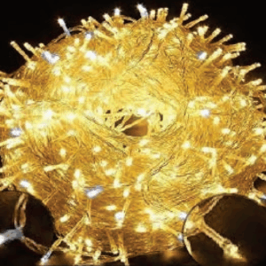 300 LEDs Warm fixo fio transparente c/45 flash br tom m/mf IP44