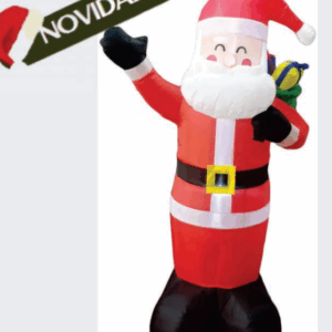 Papai Noel Inflável com Saco de Presente