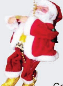 Papai noel rapel musical 15cm