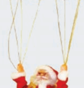 Papai noel malabarista no paraquedas 15cm