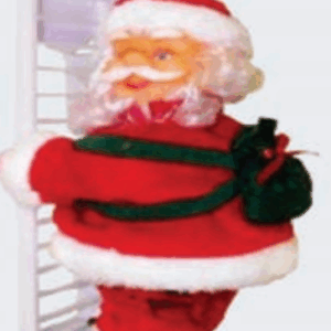 papai noel subindo escada musical 20cm