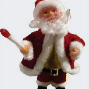 Papai Noel musical com vela 25cm