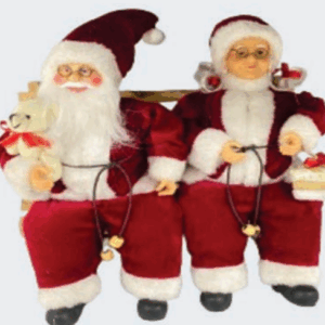 Mamãe e Papai Noel sentados 30cm