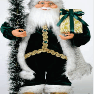 Papai Noel Luxo Verde/Branco 45cm