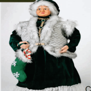 Mamãe Noel Luxo Verde/Branco 45cm