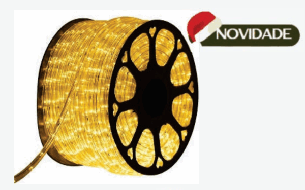 Mangueira LED WARM 18 LEDs por metro Ø9,5 mm rolo c/100mts