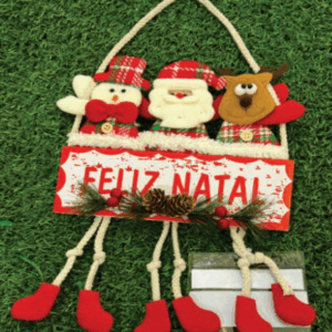 Enfeite de corda para pedurar Feliz Natal