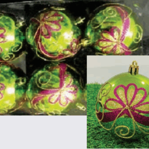 Bola de Natal Verde decorada 8cm 6*24