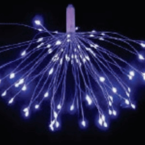Luminária 100 LEDs azul fio arame pisca